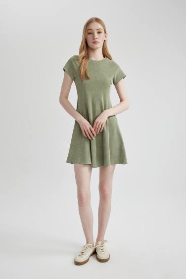 A Line Crew Neck Camisole Mini Dress