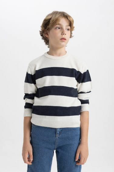 Boy Crew Neck Striped Pullover