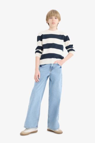 Pull tricot à col rond Coupe régulière pour garçon