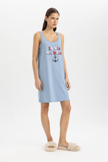 Chemise de Nuit sans Manches Imprimée de Fall In Love