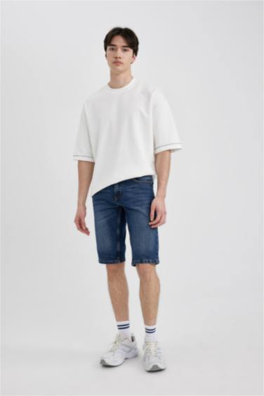 Regular Fit Jean Bermuda Shorts