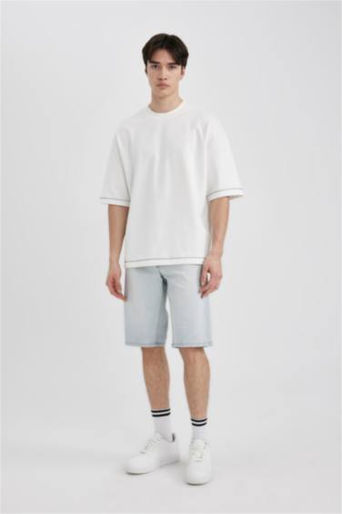 Slim Fit Denim Bermuda Shorts