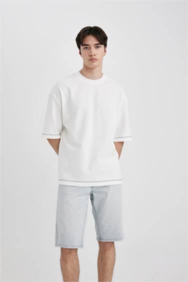 Slim Fit Denim Bermuda Shorts