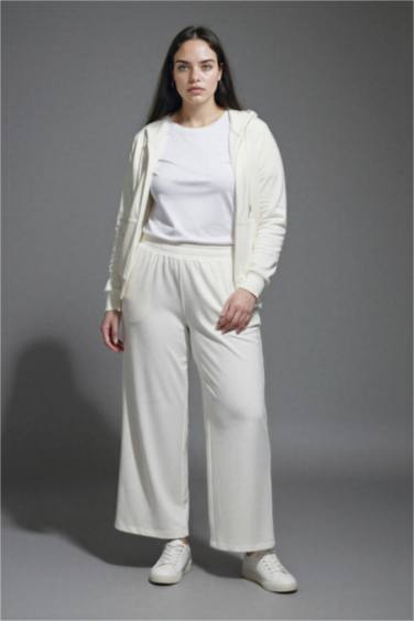 Relax Fit Kapüşonlu Basic Düz Kalın Fermuarlı Sweatshirt