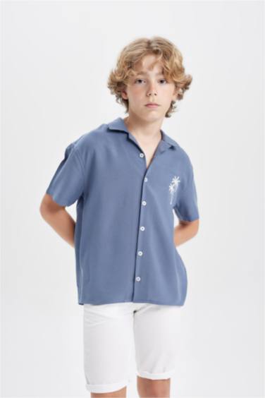 قميص بولو ولادي فيسكوز نص كم اوفر سايز