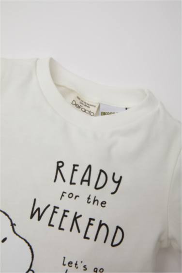 طقم بيجاما ولادي نص كم من سنوبي - قطعتين