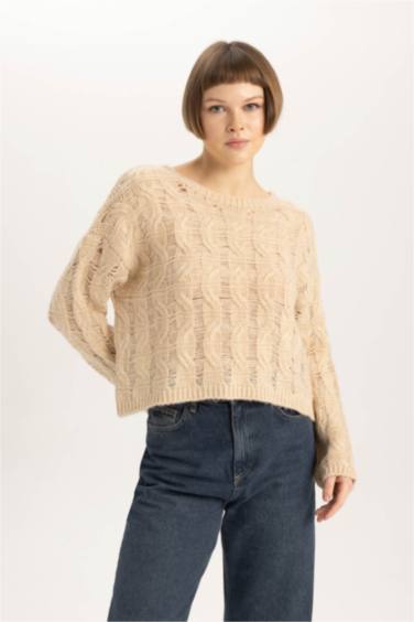 Relax Fit Crew Neck Knitted Pullover