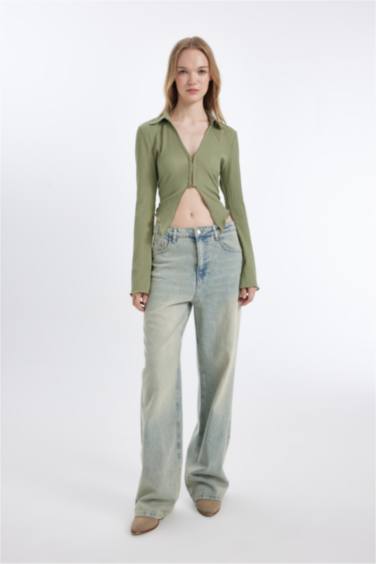 قميص كم طويل سليم فيت