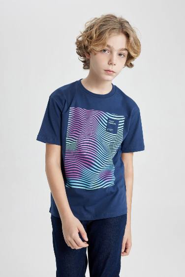 Boy Regular Fit Crew Neck Printed Short Sleeve T-Shirt