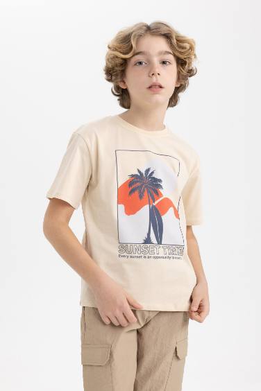 Boy Crew Neck Printed Short Sleeve T-Shirt