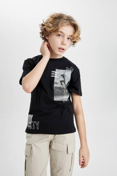 Boy Crew Neck Printed Short Sleeve T-Shirt