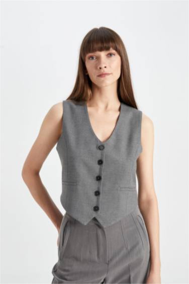 V Neck Blazer Vest