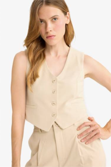 فيست بليزر كلاسيكي بياقة V بأزرار