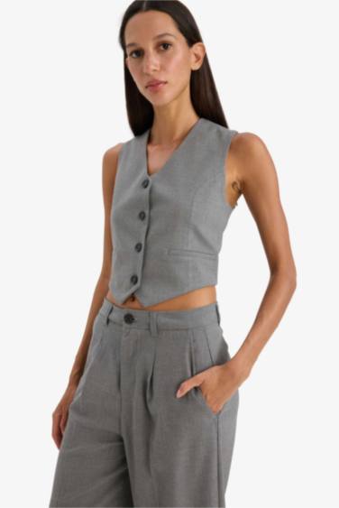 V Neck Blazer Vest