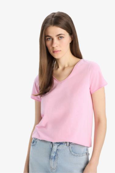 Regular Fit V Neck Basic T-Shirt
