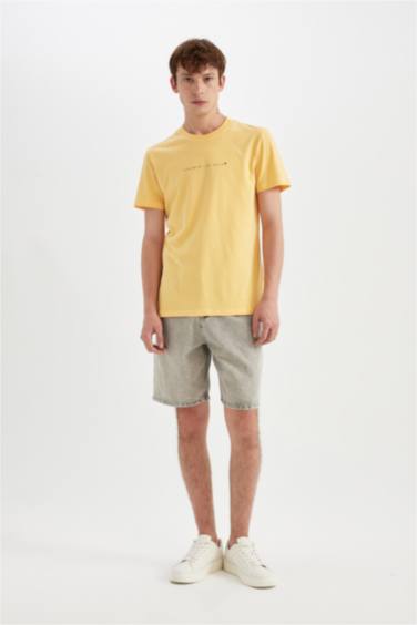 تيشيرت نص ردن سليم فيت بياخة مستديرة