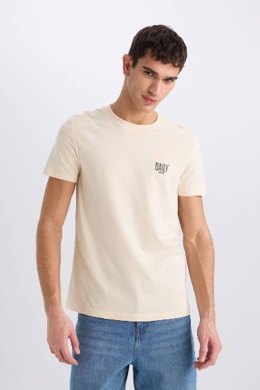 Slim Fit Crew Neck Printed Short Sleeve T-Shirt