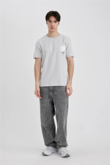 Regular Fit Crew Neck Printed Short Sleeve T-Shirt