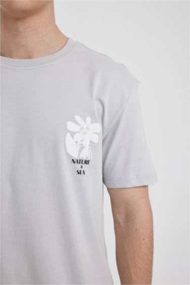 Regular Fit Crew Neck Printed Short Sleeve T-Shirt