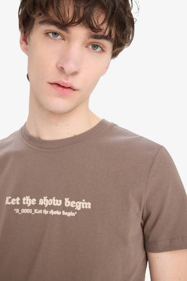 Slim Fit Crew Neck Printed Short Sleeve T-Shirt