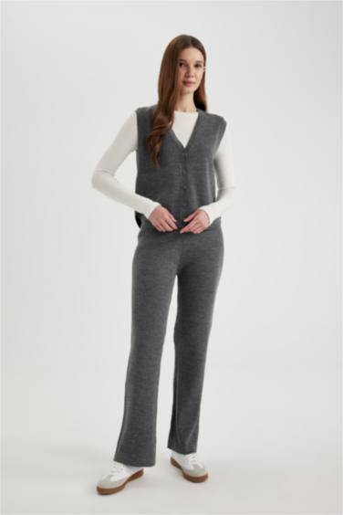 Straight Fit Knitwear Trousers
