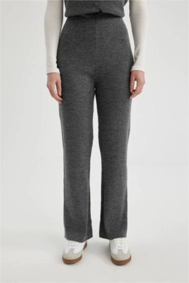 Straight Fit Knitwear Trousers