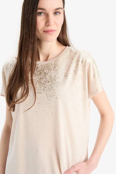 Crew Neck Printed Short Sleeve T-Shirt