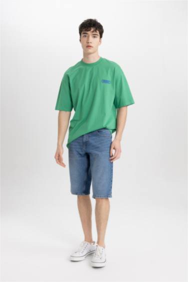 تي شيرت نص ردن قصة مريحة بياخة مستديرة