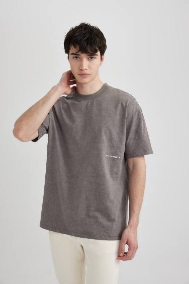 Boxy Fit Crew Neck Printed T-Shirt