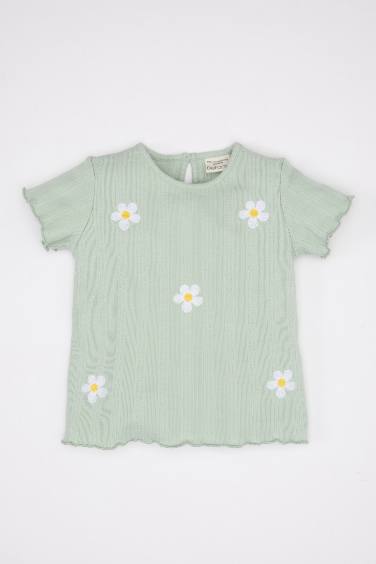 Regular Fit Flower Short Sleeve T-Shirt