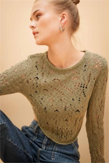 Pull tricot slim à col rond
