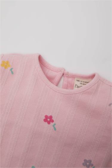 Baby Girl Floral Ribbed Camisole T-Shirt