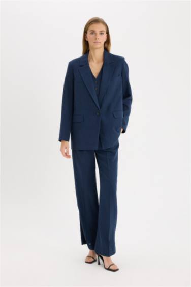 Veste Blazer oversize en lin mélangé