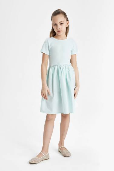 Girl Cotton Short Sleeve Dress