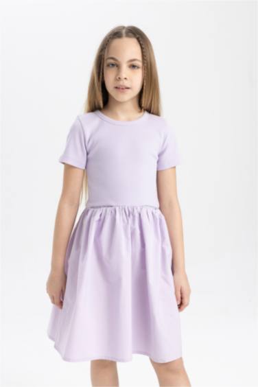 Girl Cotton Short Sleeve Dress