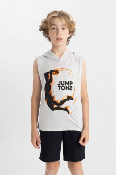 Ensemble de Débardeur à Capuche imprimé et Short pour Garçon - 2 Pièces