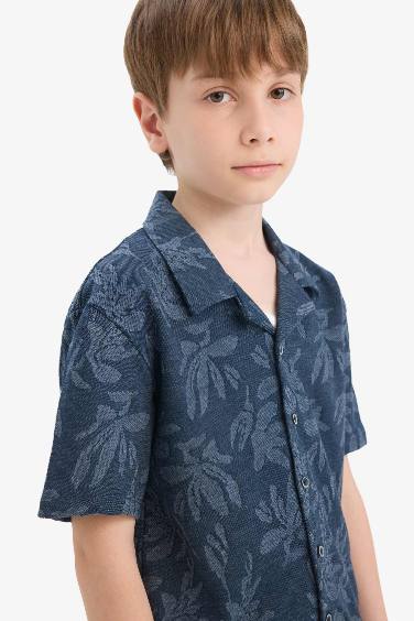 طقم اولادي قميص وشورت جاكار قصة عادية - قطعتين