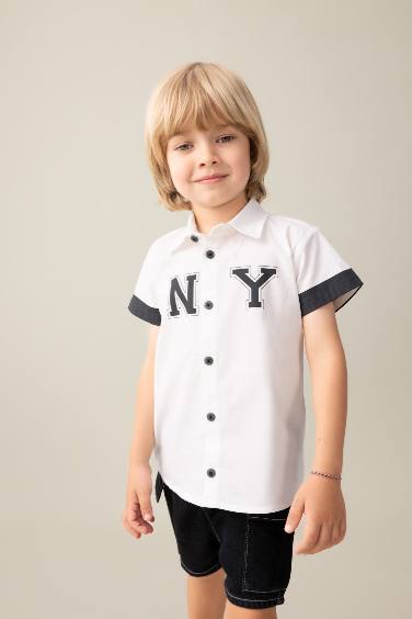 Baby Boy Poplin Short Sleeve Shirt