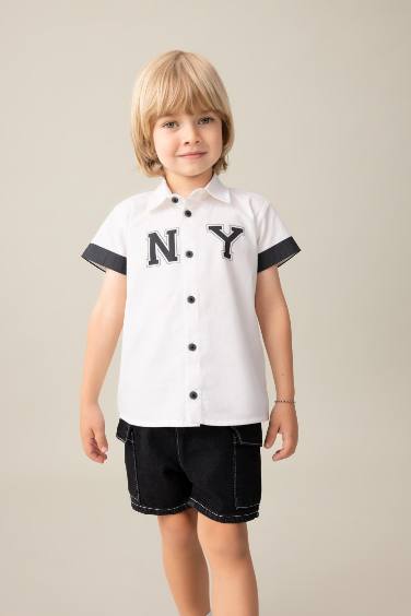Baby Boy Poplin Short Sleeve Shirt