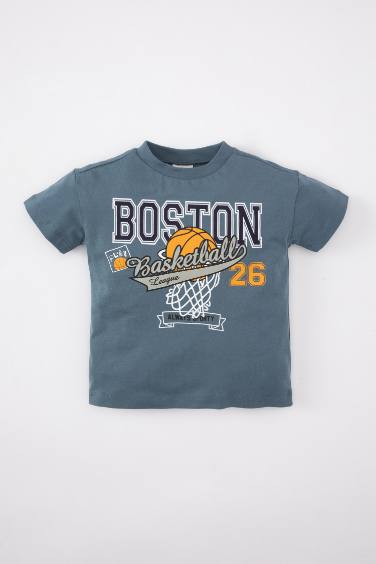 T-Shirt de sport Imprimé à Coupe Régulière et Col Rond à Manches Longues pour Bébé Garçon