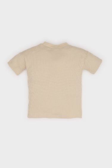Baby Boy Regular Fit Crew Neck Waffle T-Shirt