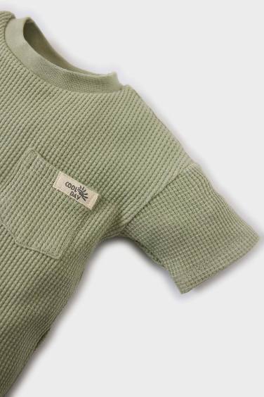 Baby Boy Regular Fit Crew Neck Waffle T-Shirt