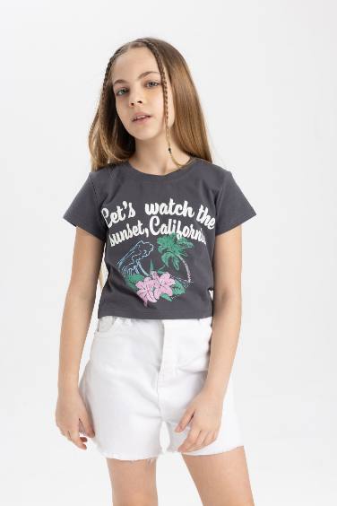 Girl Printed Short Sleeve T-Shirt