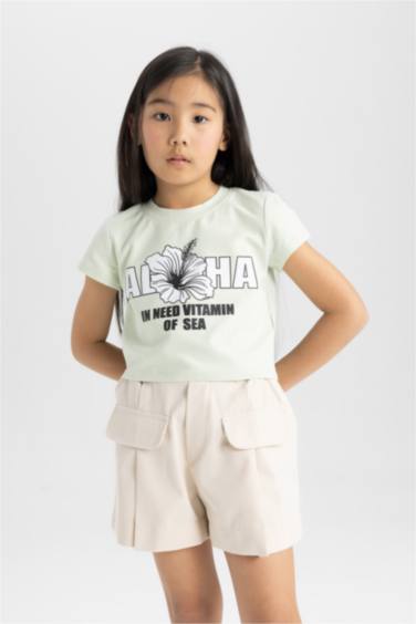 Girl Printed Short Sleeve T-Shirt