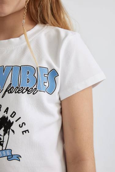 Girl Printed Short Sleeve T-Shirt