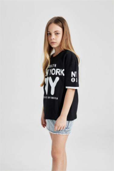 تيشيرت بناتي اوفر سايز نص ردن