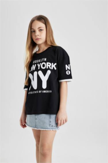 تيشيرت بناتي اوفر سايز نص ردن