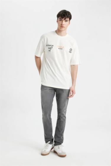 Comfort Fit Crew Neck Printed Short Sleeve T-Shirt