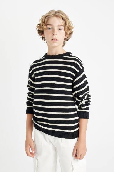 Boy Crew Neck Striped Pullover