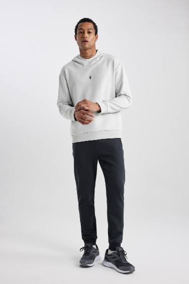 سويت شيرت قصة عادية قماش سكوبا من DeFactoFit